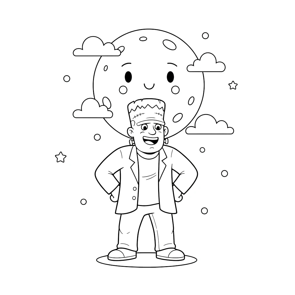 imprimer coloriage Frankenstein pour enfant 2