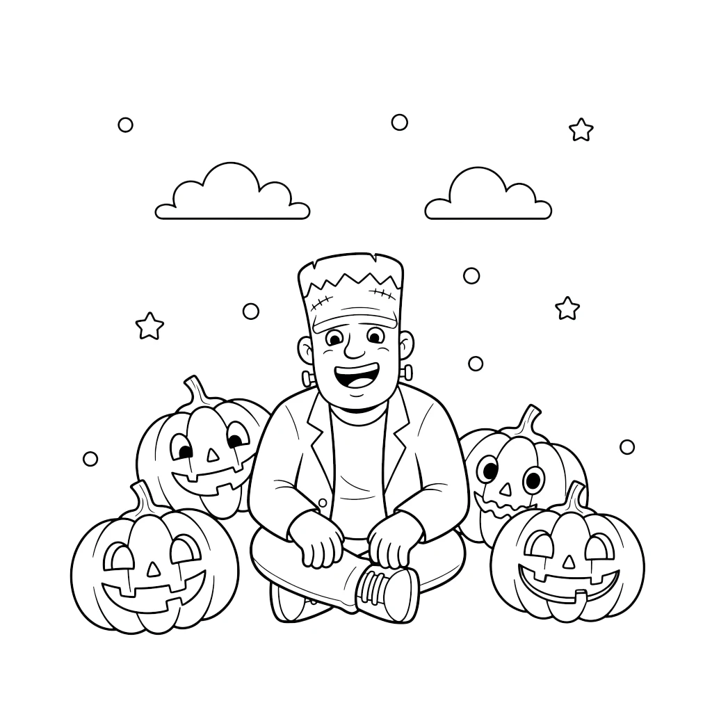 coloriage Frankenstein à imprimer gratuitement pdf 1