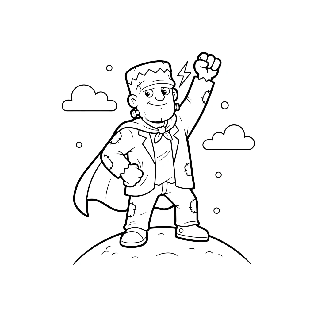 image de coloriage Frankenstein pour enfant