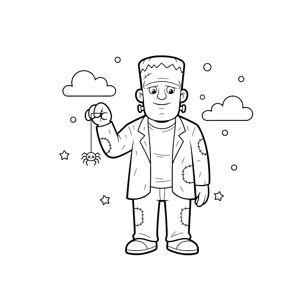 coloriage Frankenstein pour primaire
