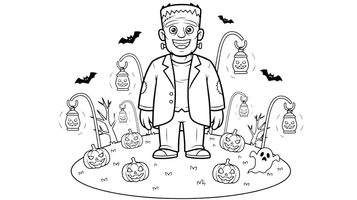 coloriage Frankenstein pour enfant de 3 ans