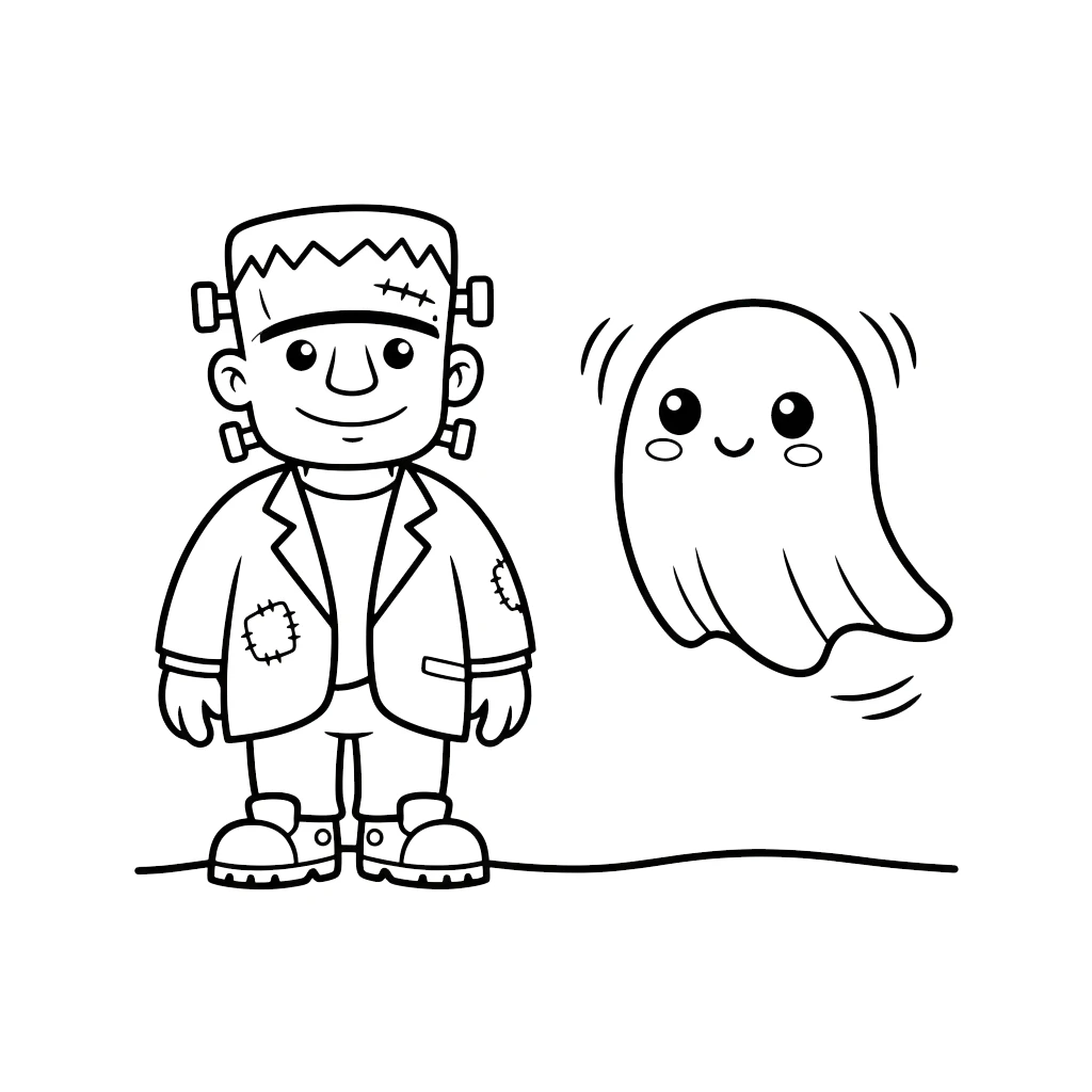 coloriage Frankenstein pour enfant à imprimer