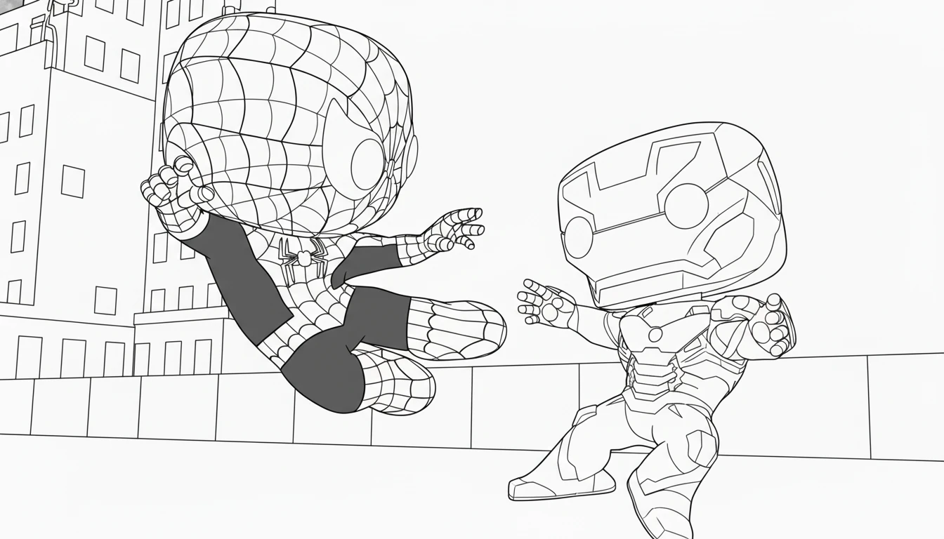 coloriage Funko Pop a imprimer pour enfant de 4 ans