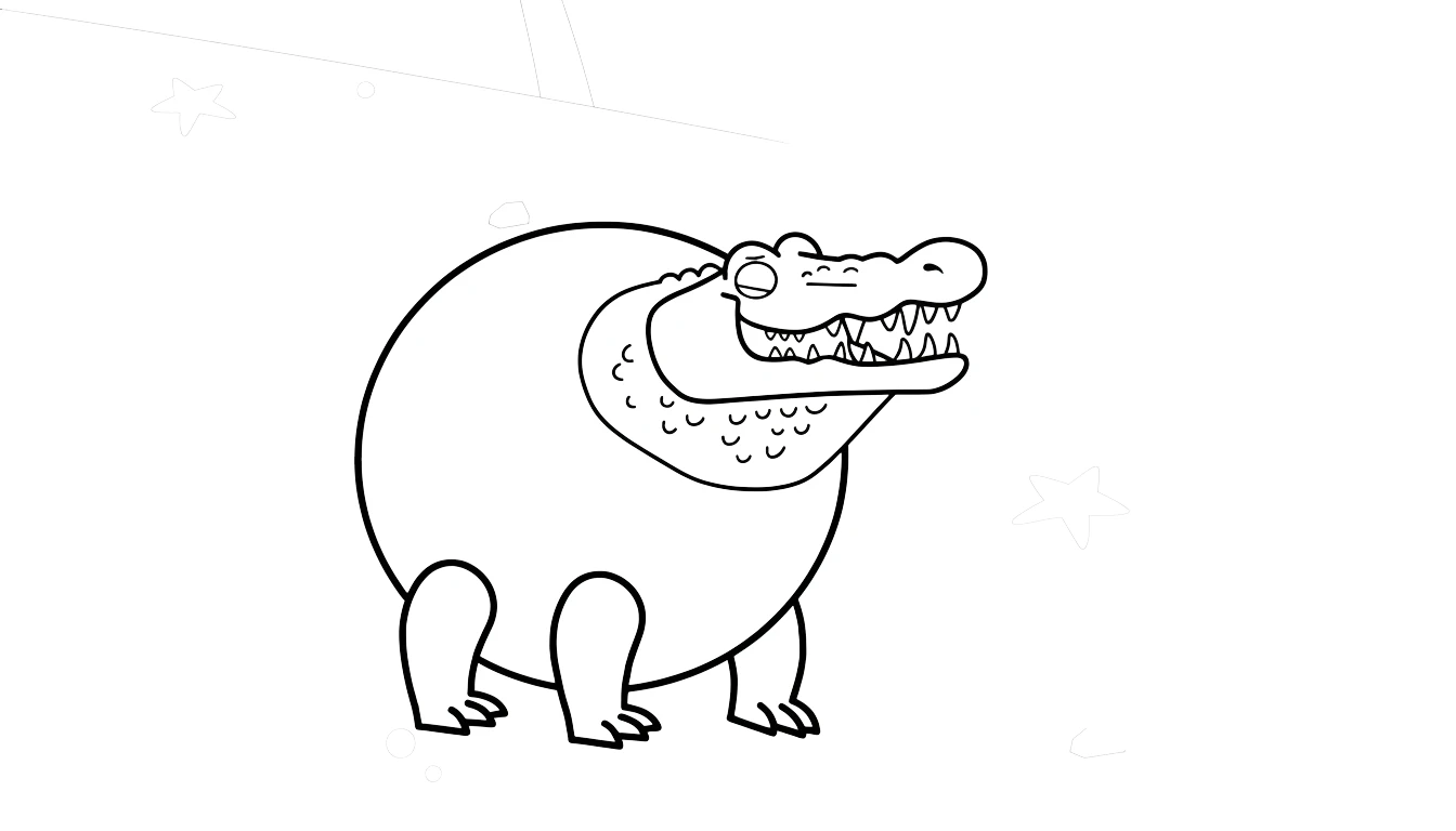 coloriage Glorbo Fruttodrillo pour enfant de 4 ans