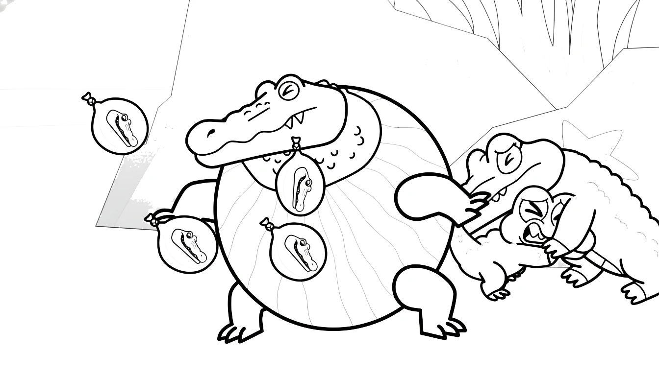 coloriage Glorbo Fruttodrillo pour enfants a imprimer 1