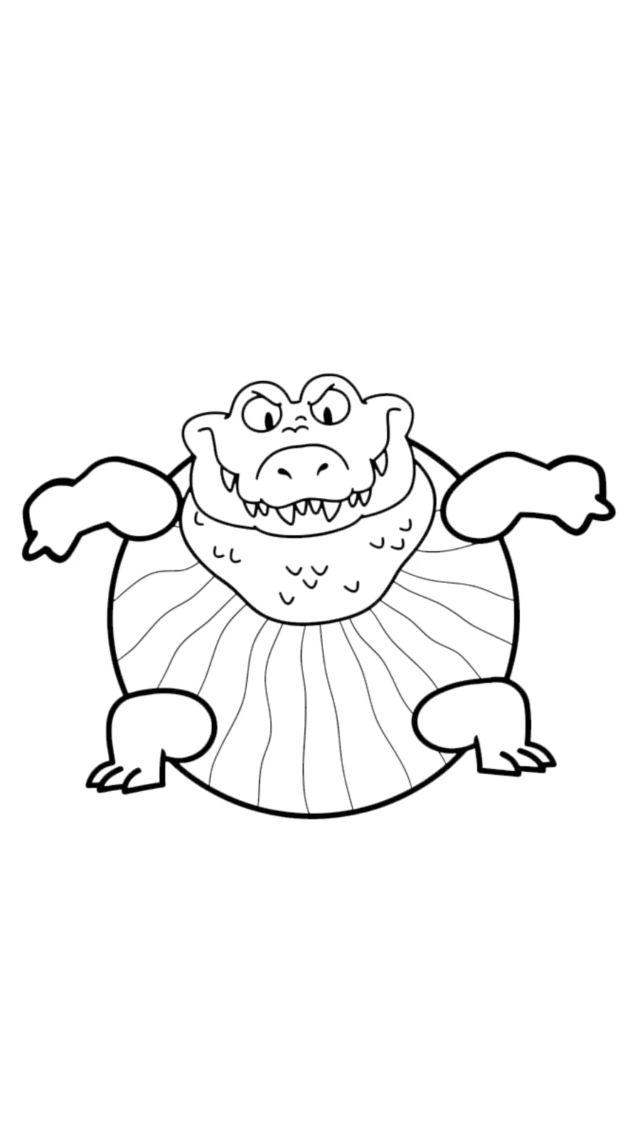 coloriage Glorbo Fruttodrillo à imprimer pour enfant de 3 ans