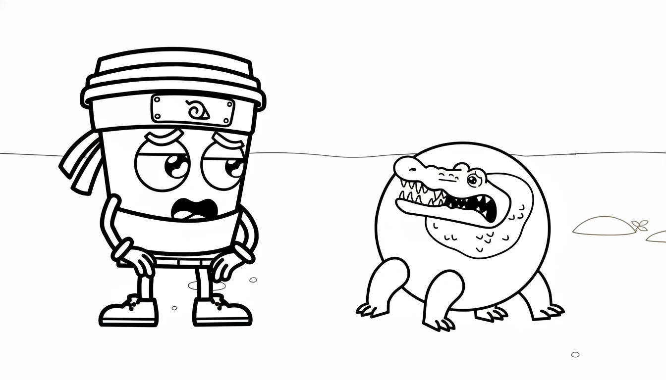 coloriage Glorbo Fruttodrillo à imprimer pour enfant de 6 ans