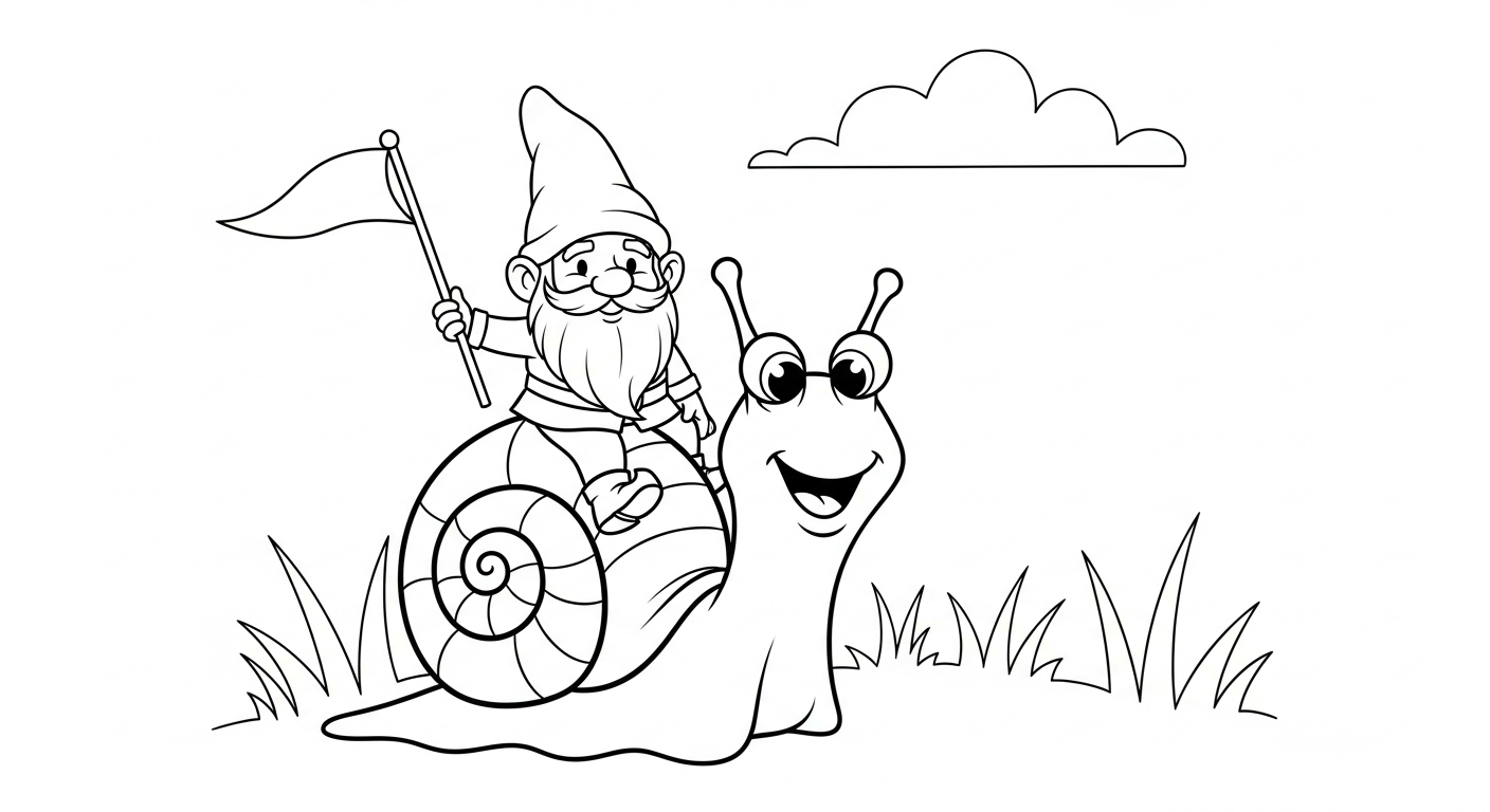 coloriage Gnome et decoupage