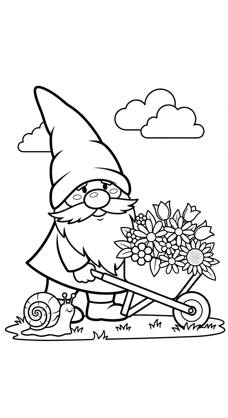 coloriage Gnome à imprimer pour enfant de 2 ans