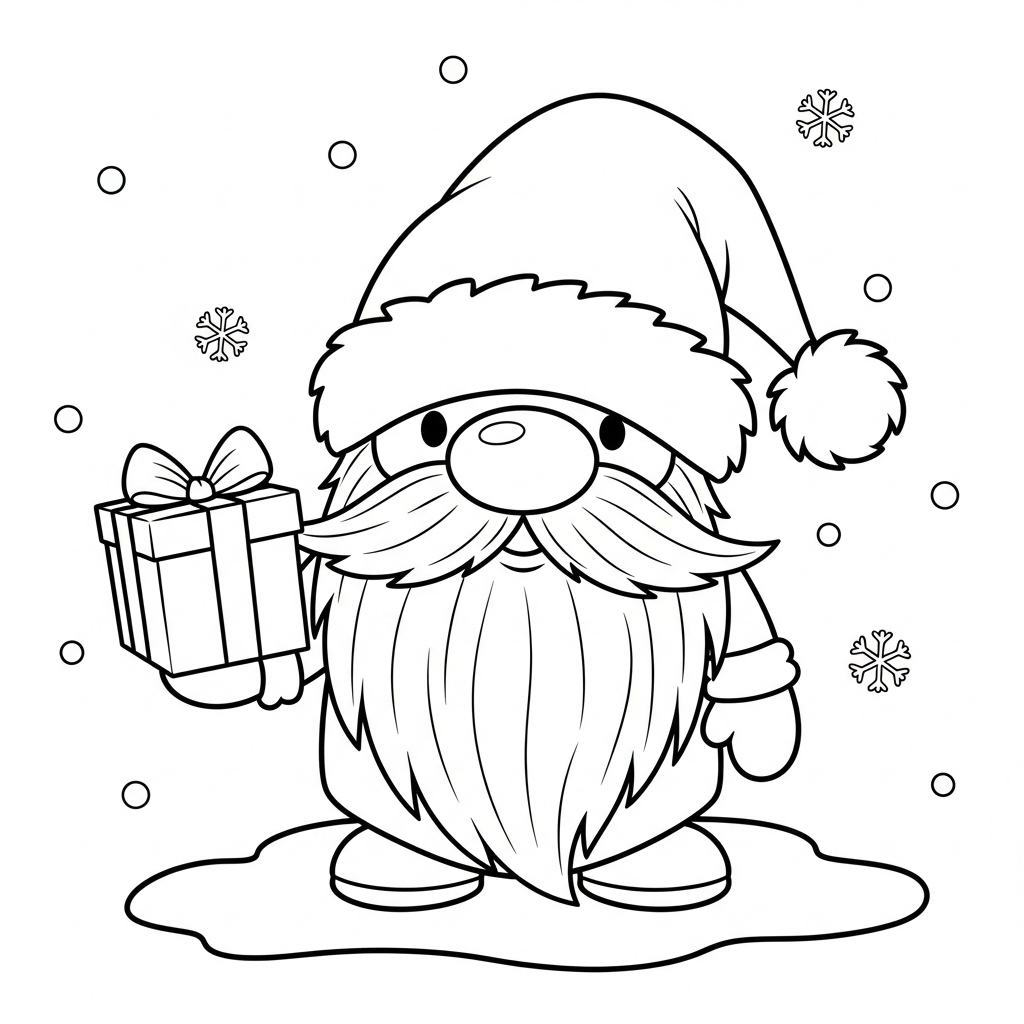 coloriage Gnome et decoupage a imprimer gratuit