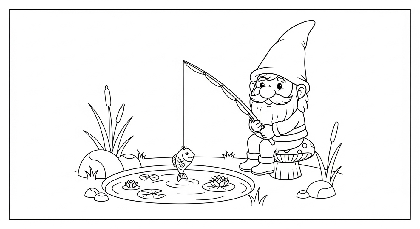 coloriage Gnome d'enfant a imprimer
