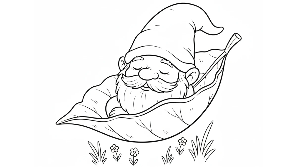 coloriage Gnome à imprimer pour enfant de 4 ans
