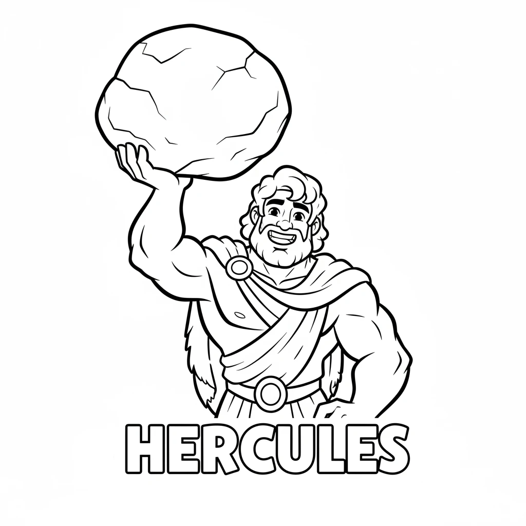 coloriage Hercules à imprimer pour enfant de 7 ans