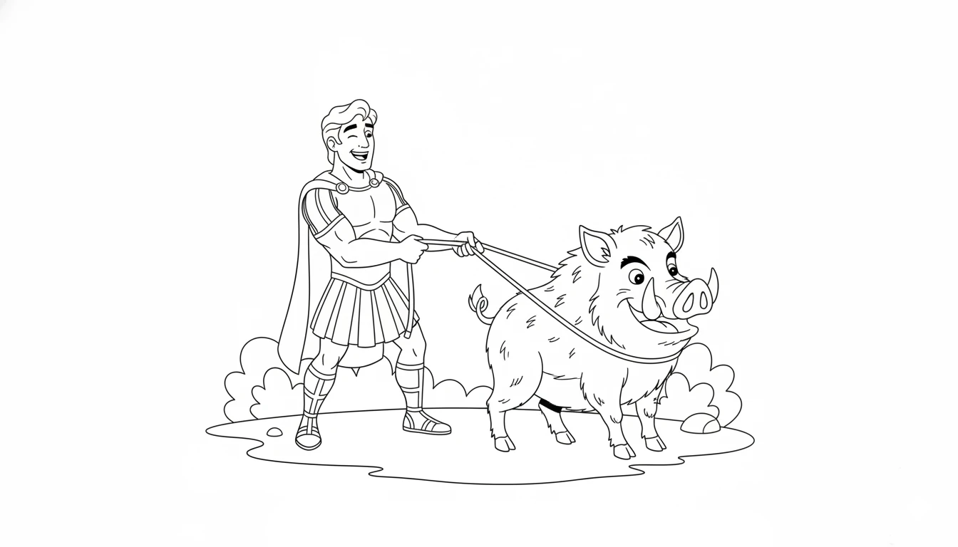 coloriage Hercules pour enfant de 7 ans