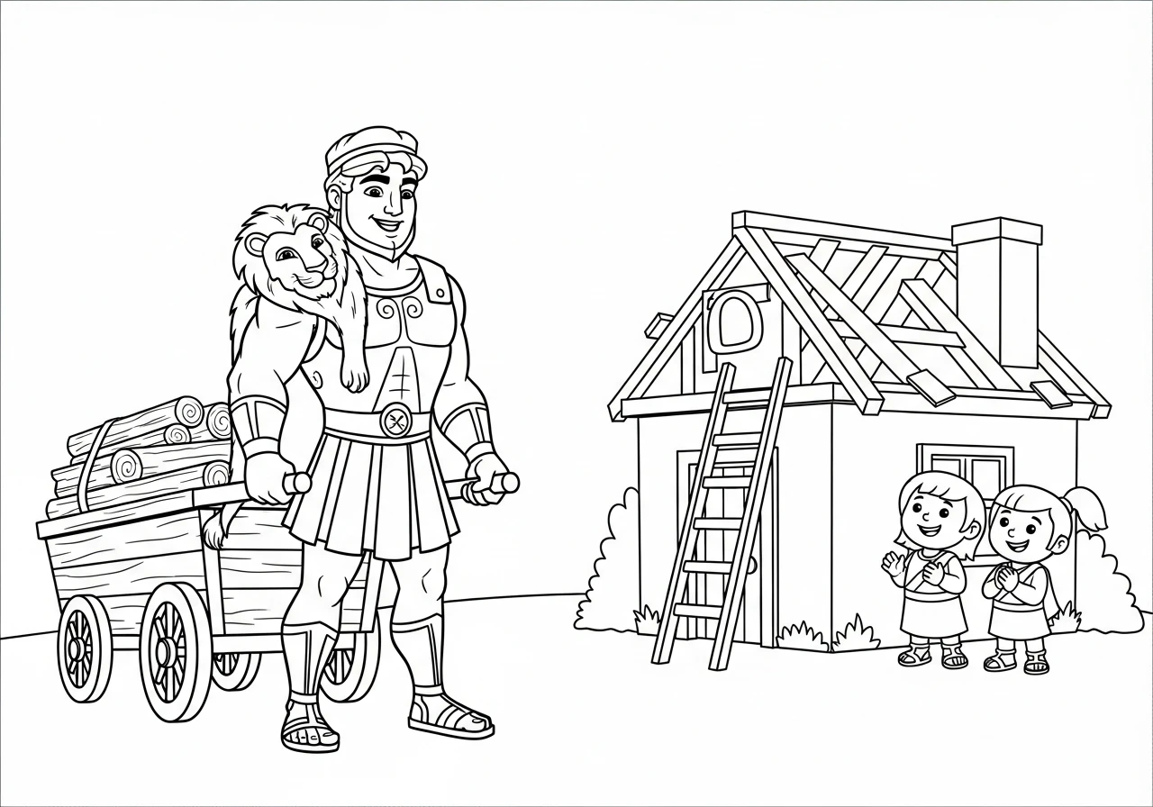 coloriage Hercules pour enfant de 3 ans