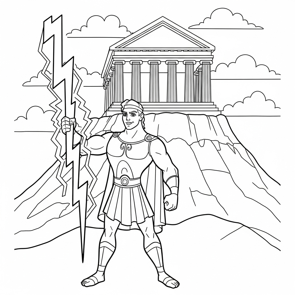 coloriage Hercules et decoupage a imprimer gratuit