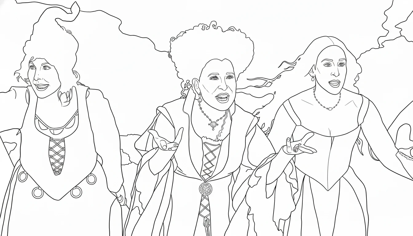 coloriage Hocus Pocus et decoupage a imprimer gratuit 2