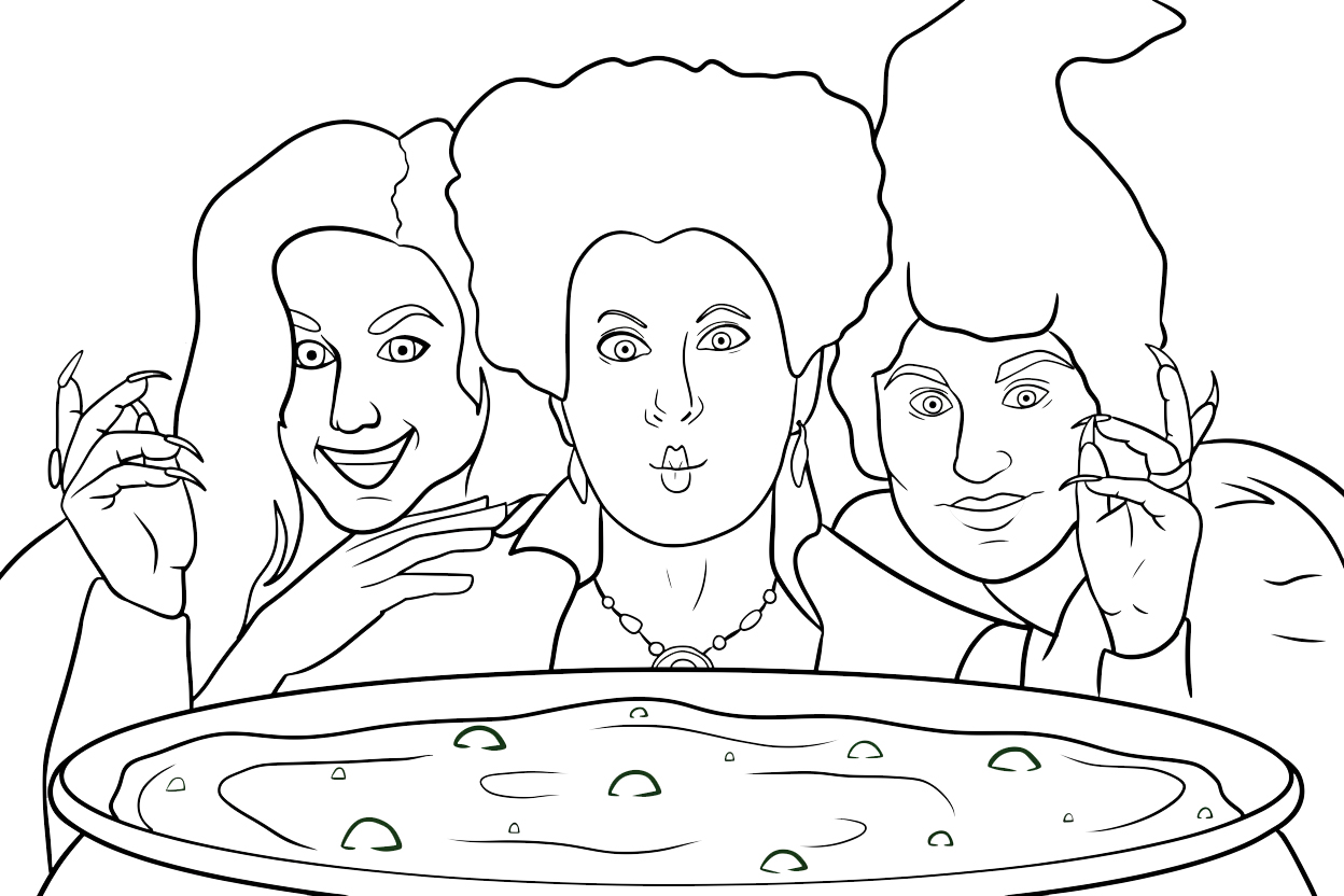 coloriage Hocus Pocus pour enfant de 8 ans