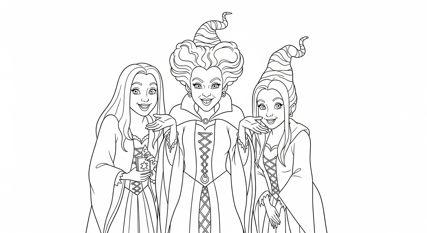 coloriage Hocus Pocus pour enfant à imprimer