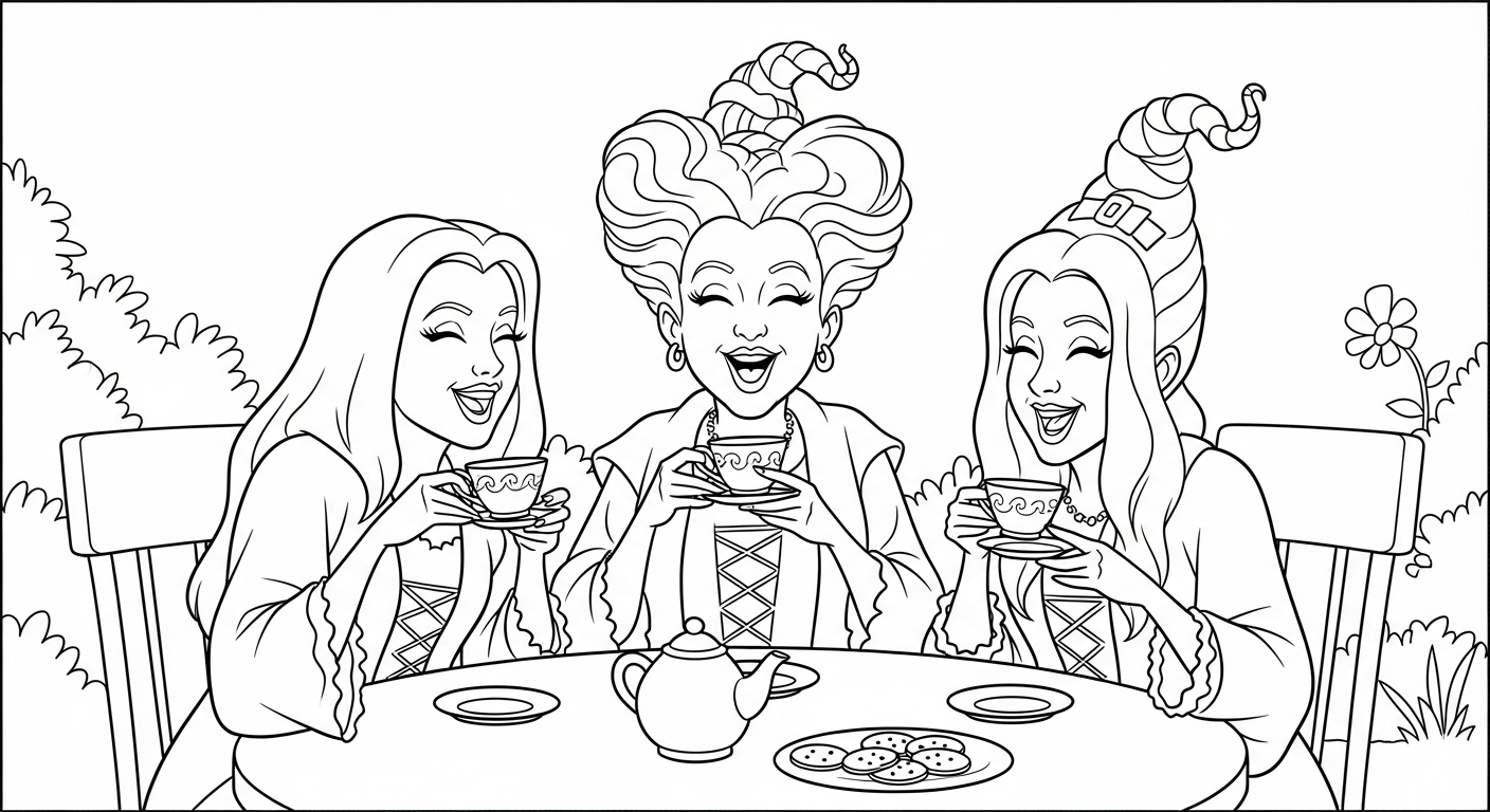 coloriage Hocus Pocus et decoupage a imprimer gratuit