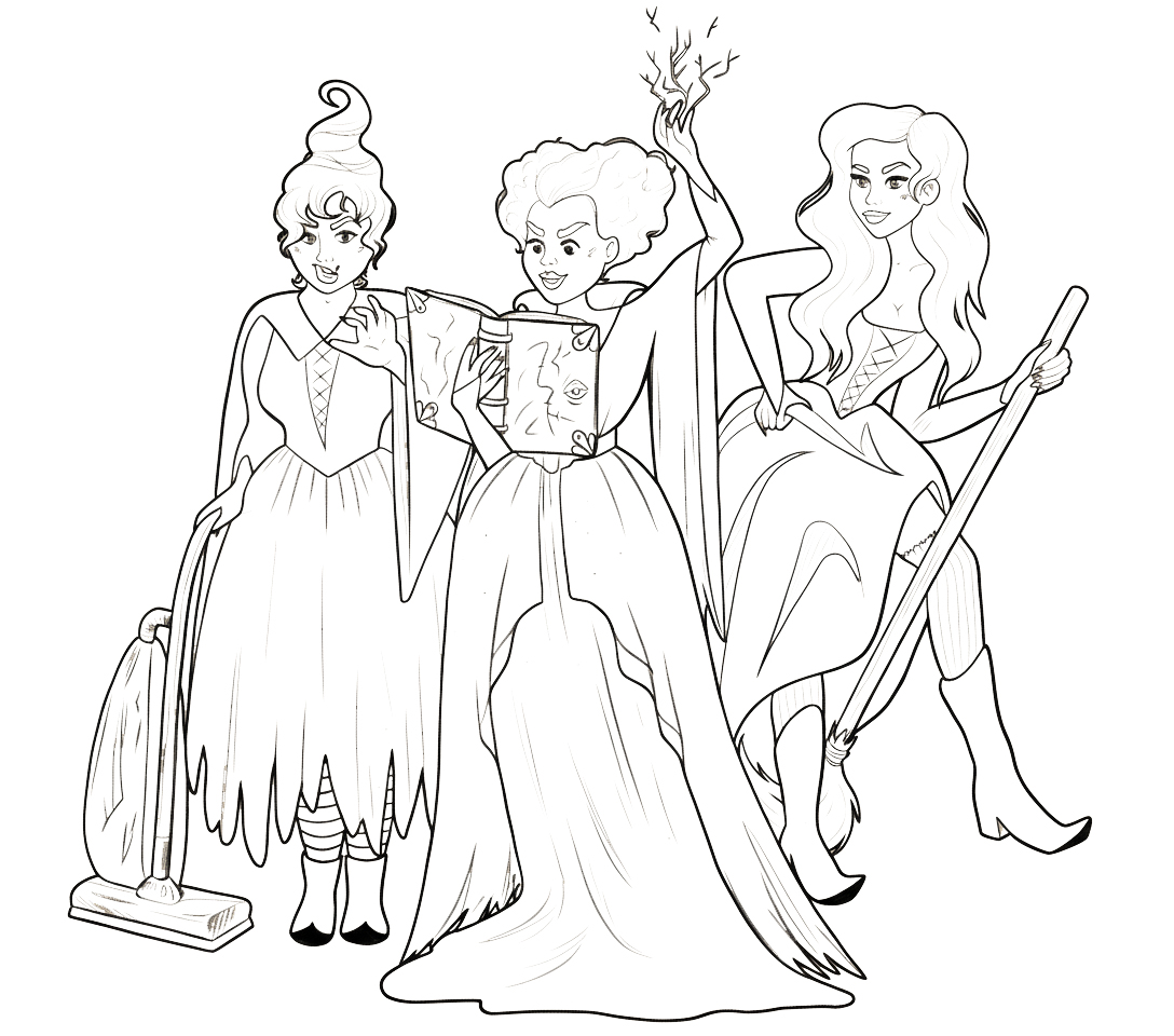 coloriage Hocus Pocus pour enfant de 10 ans
