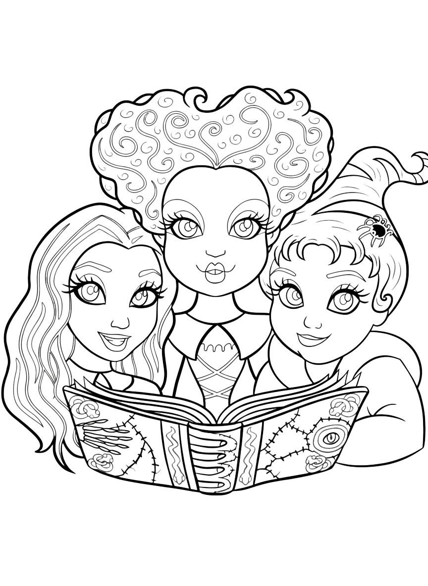 coloriage Hocus Pocus à imprimer pour enfant de 8 ans