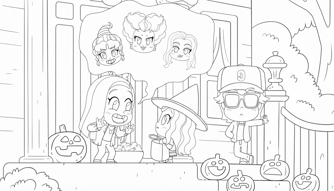 coloriage Hocus Pocus pour enfant de 8 ans 1