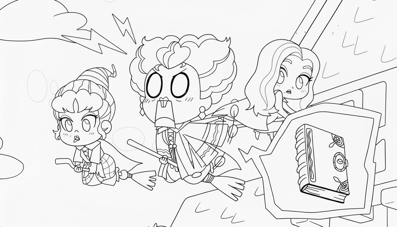 coloriage Hocus Pocus pour enfants a imprimer gratuit