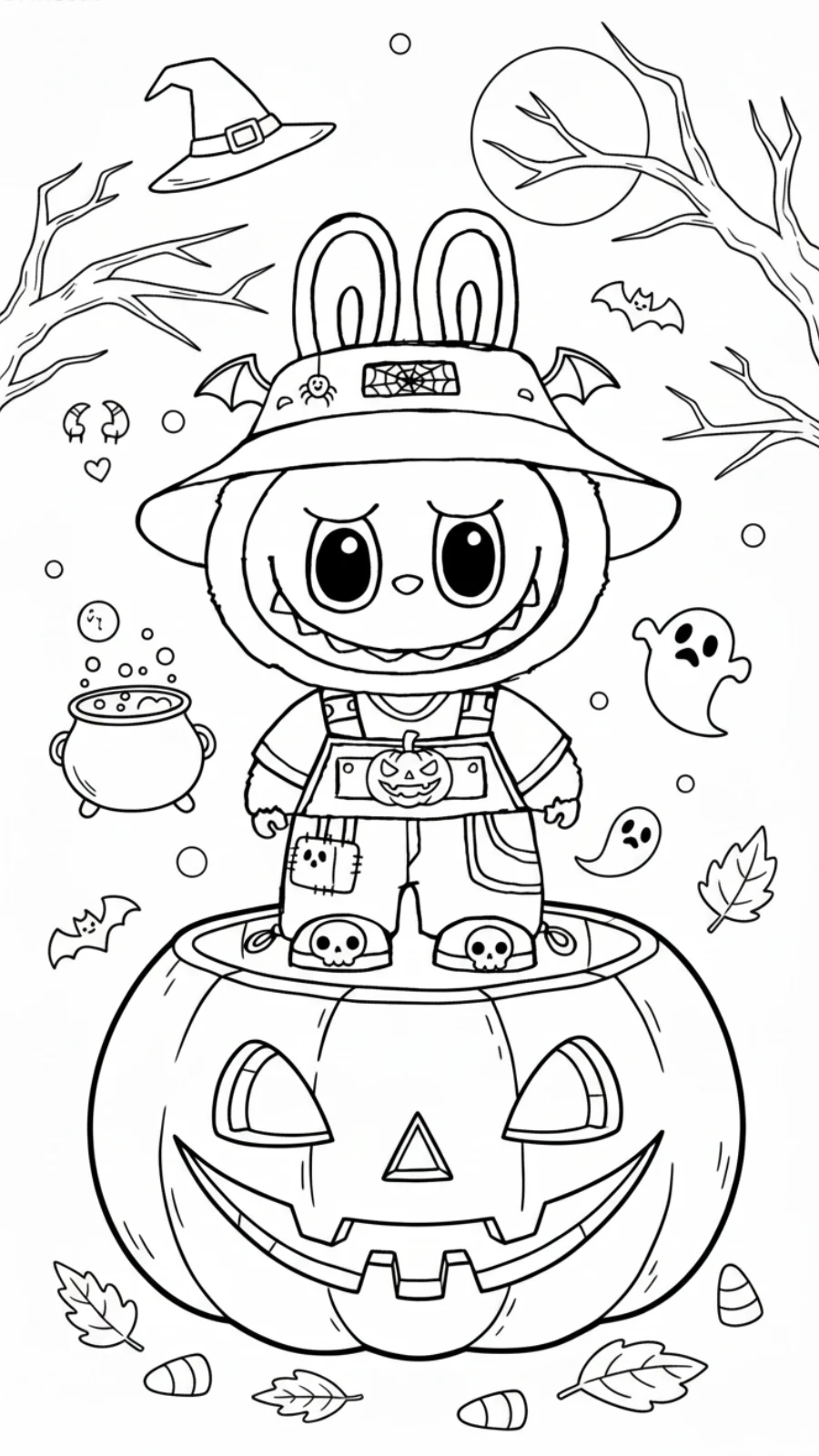 coloriage Labubu Halloween pour enfant