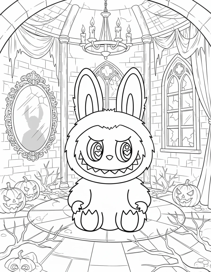 coloriage Labubu Halloween pour enfant de 6 ans