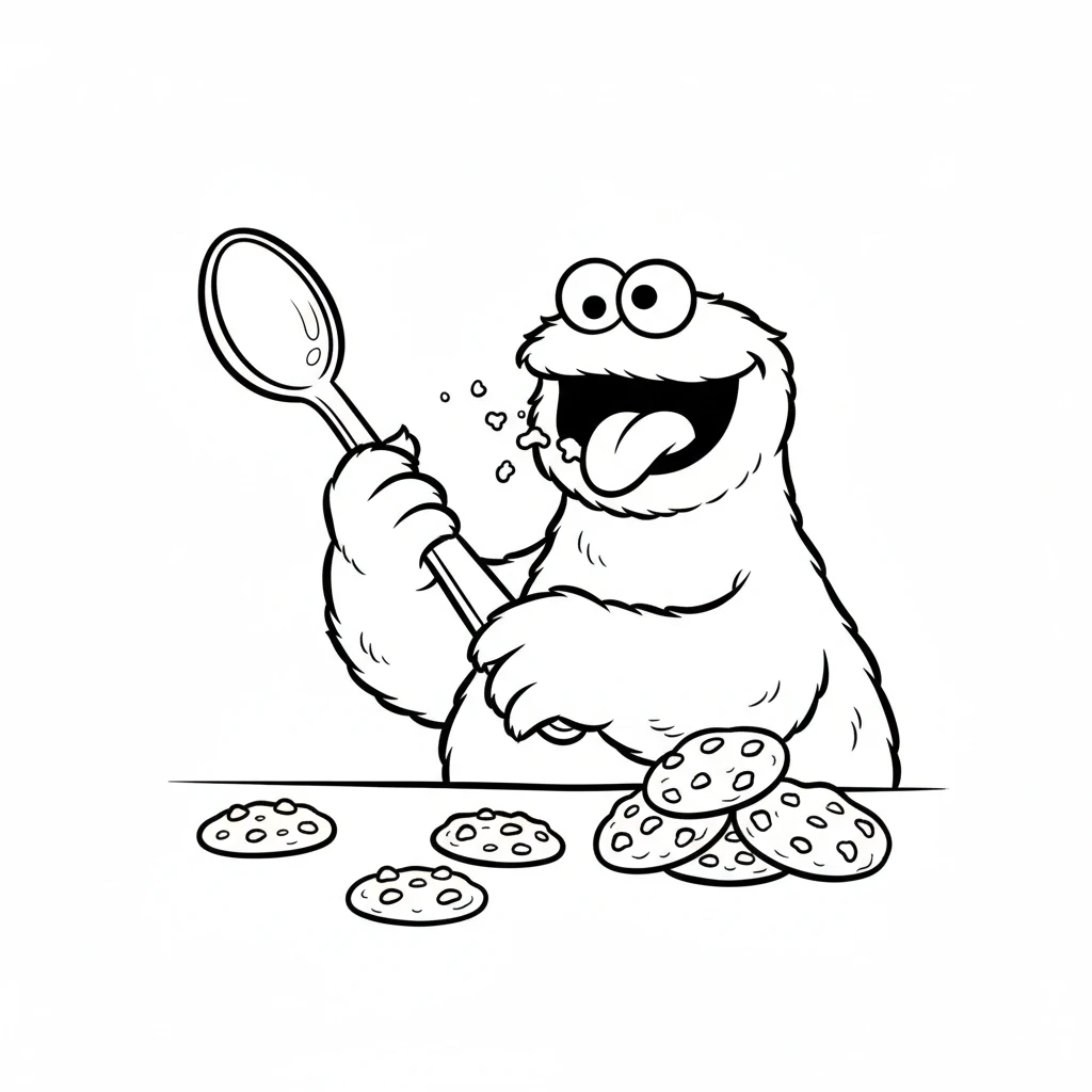 coloriage Macaron le Glouton à imprimer gratuit