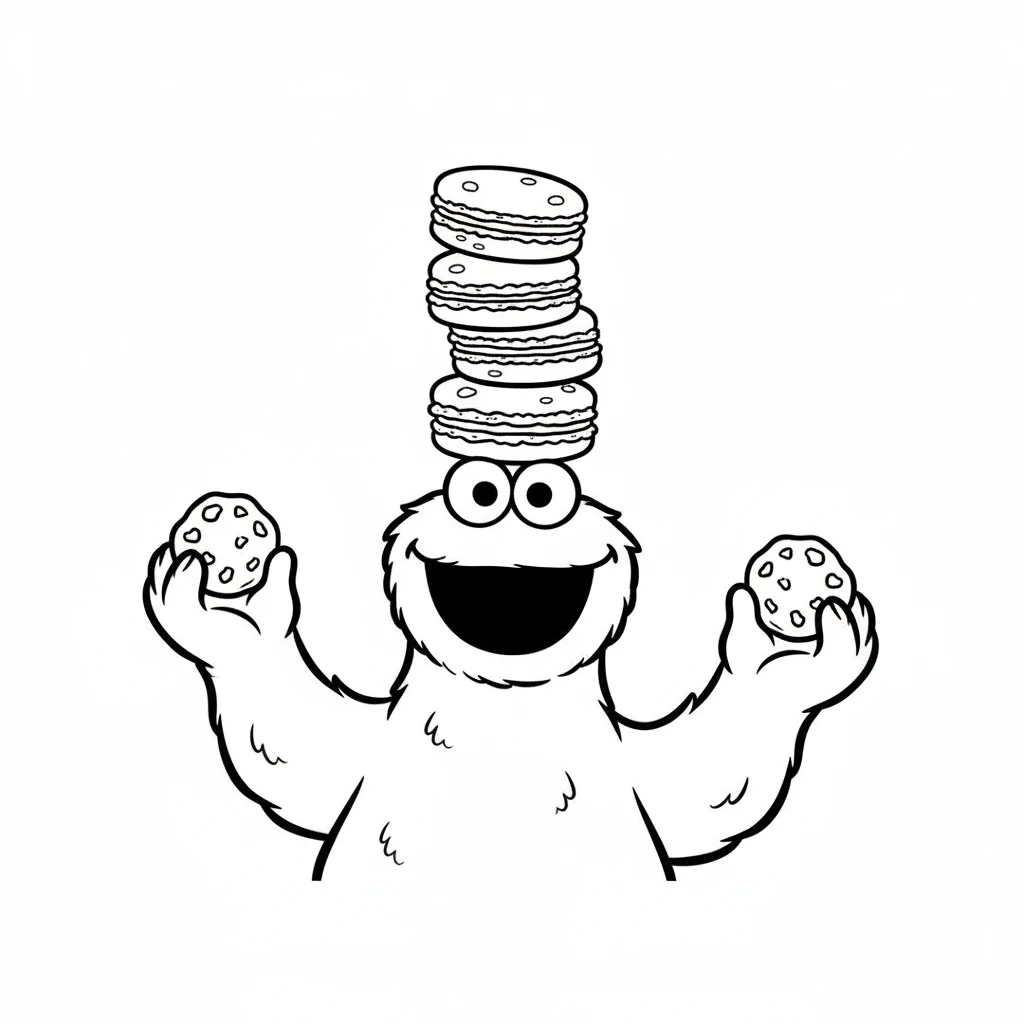 coloriage Macaron le Glouton à imprimer pour enfant de 6 ans