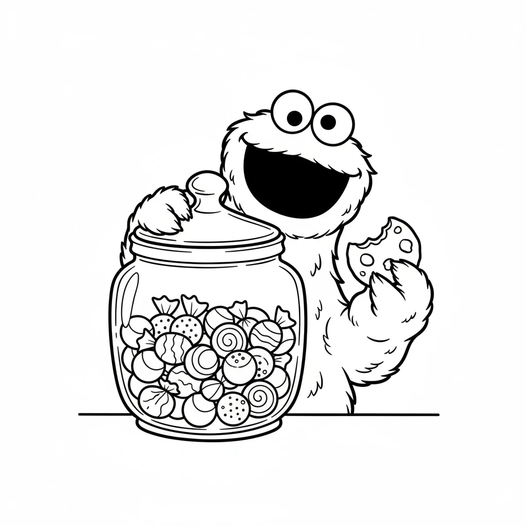coloriage Macaron le Glouton a colorier en ligne 1