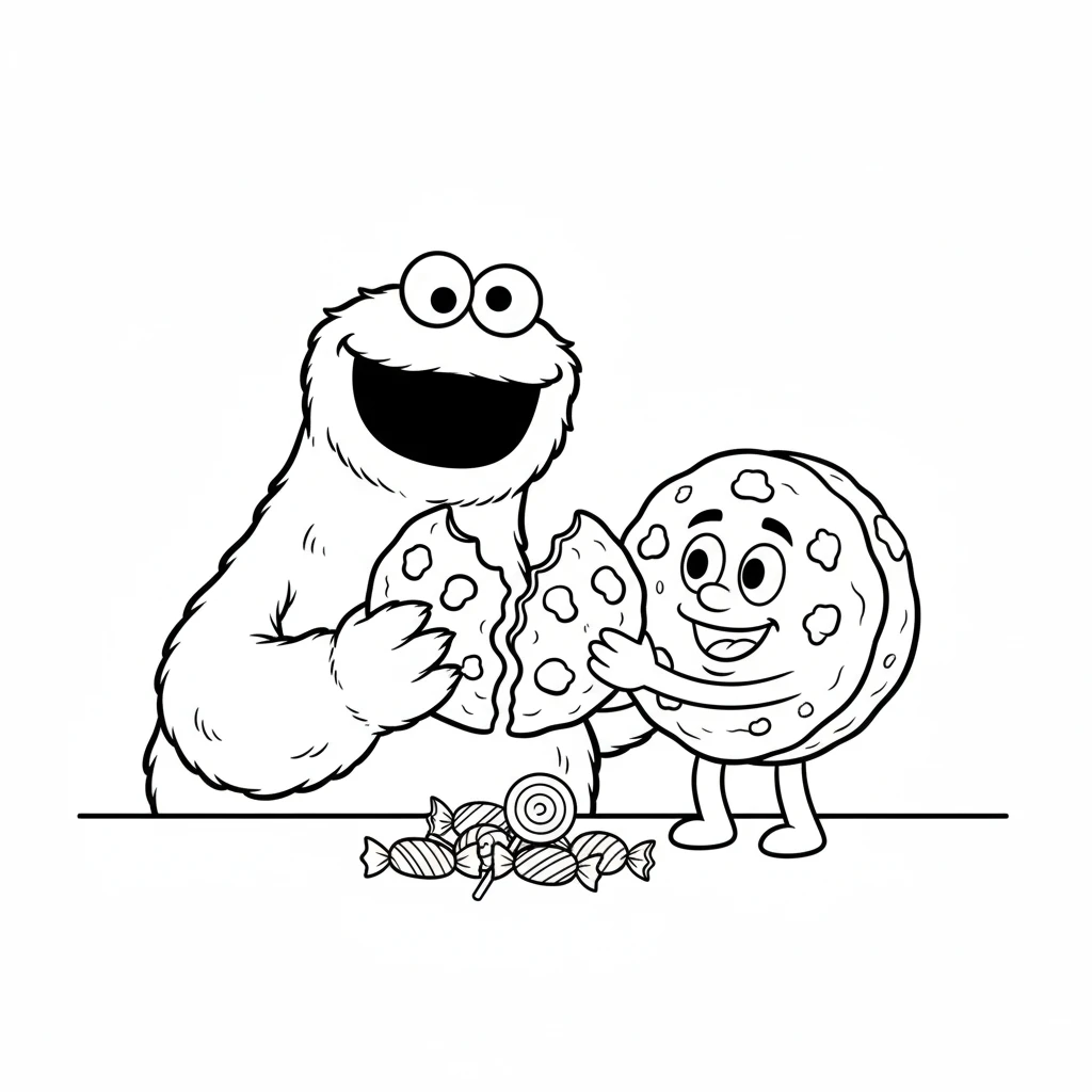 coloriage Macaron le Glouton à imprimer gratuit 1