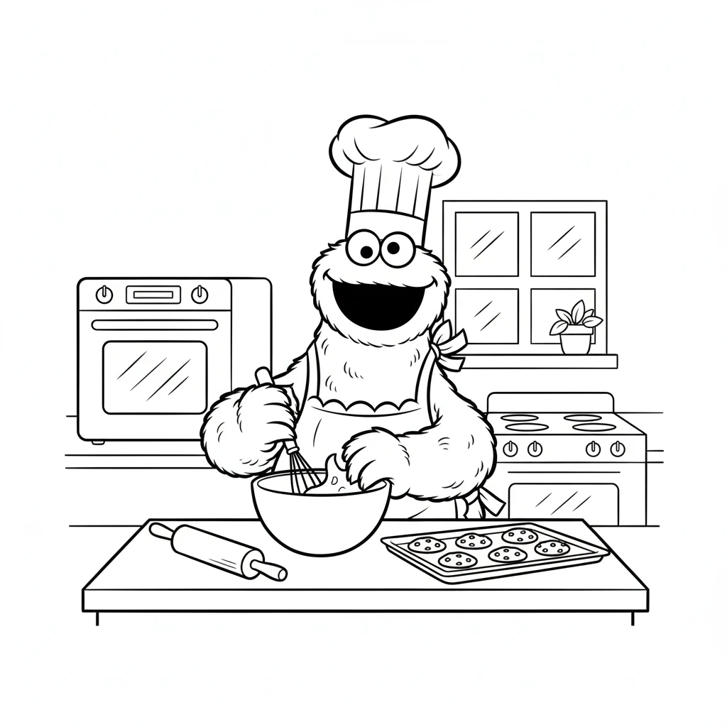 coloriage Macaron le Glouton pour enfant a imprimer gratuit