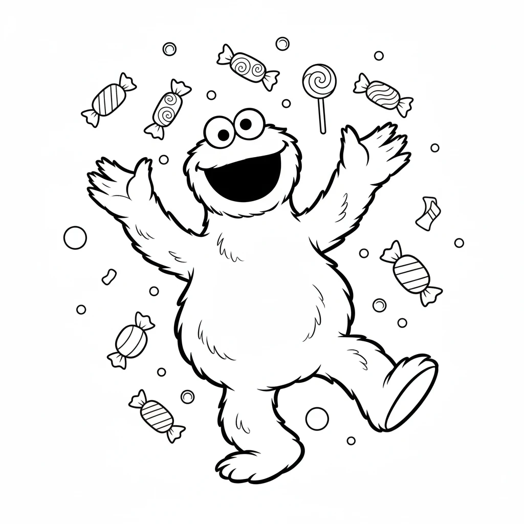 coloriage Macaron le Glouton a imprimer gratuit