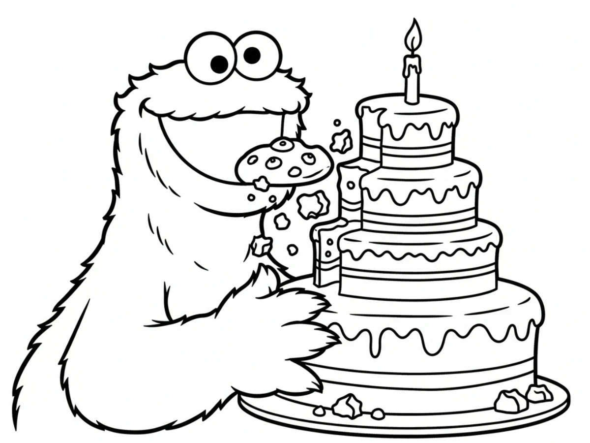 image pour coloriage Macaron le Glouton enfant