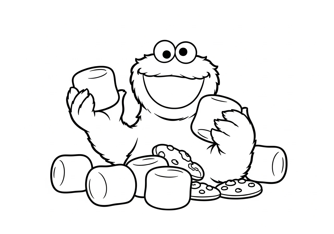 coloriage Macaron le Glouton à imprimer pour enfant de 9 ans