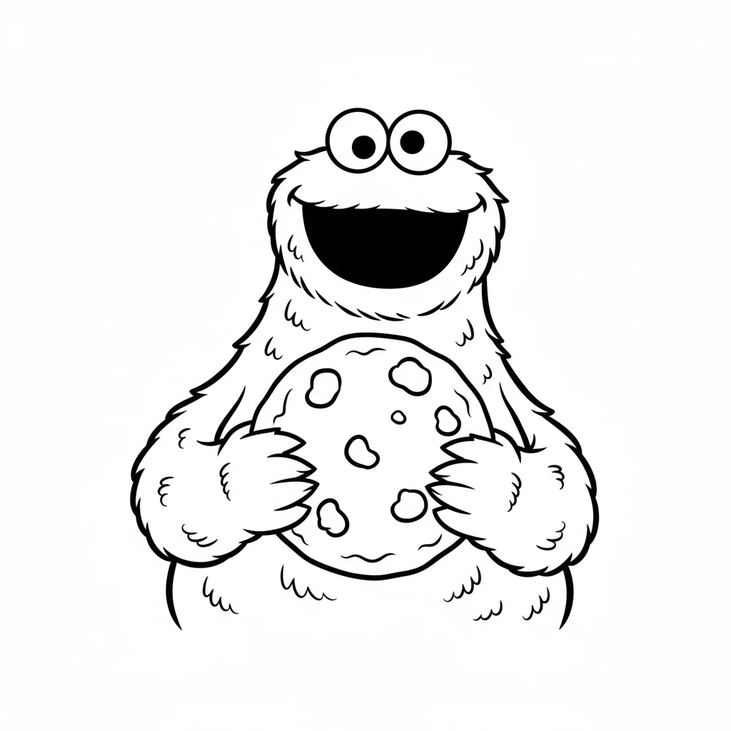 coloriage Macaron le Glouton à imprimer pour enfant de 4 ans