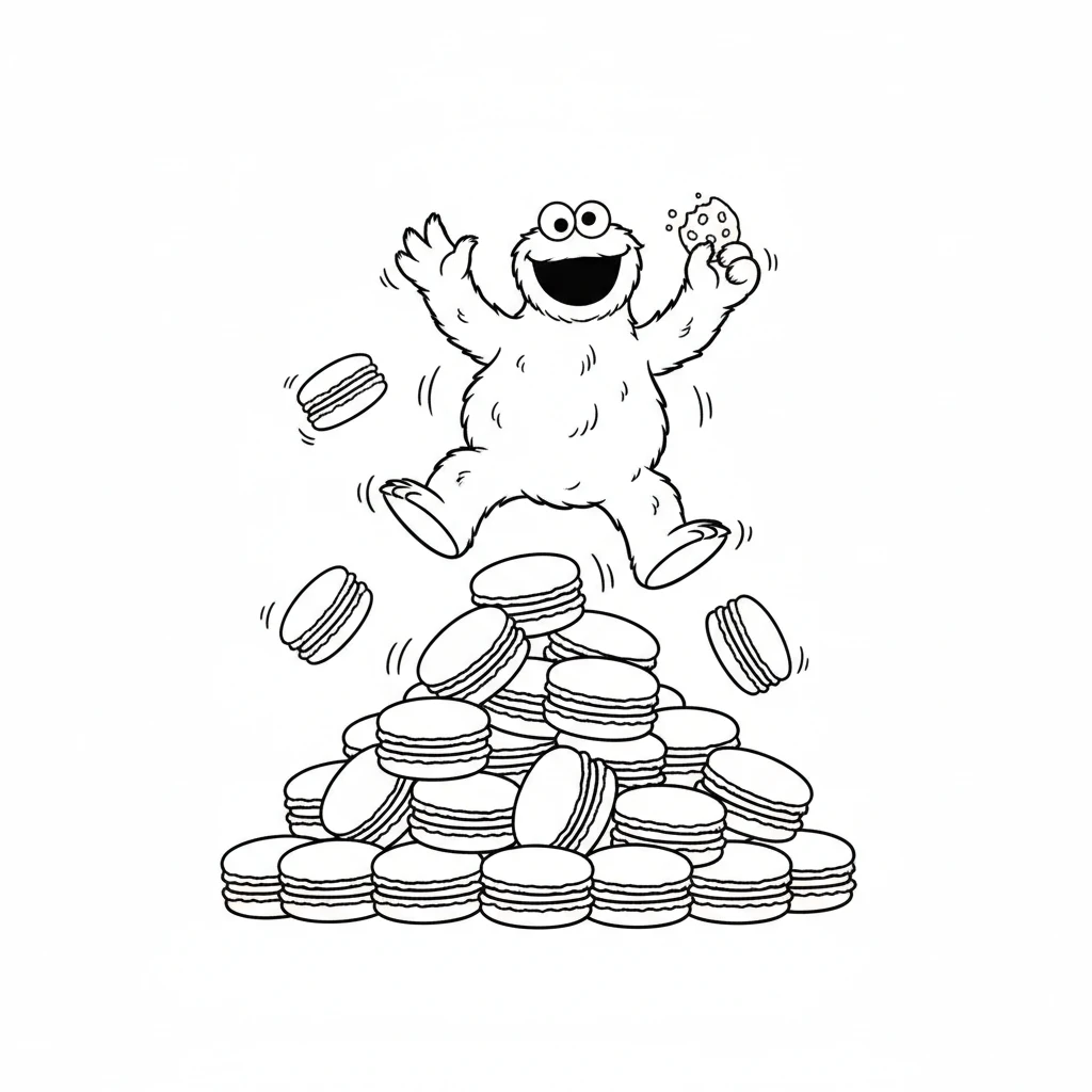coloriage Macaron le Glouton pour enfant