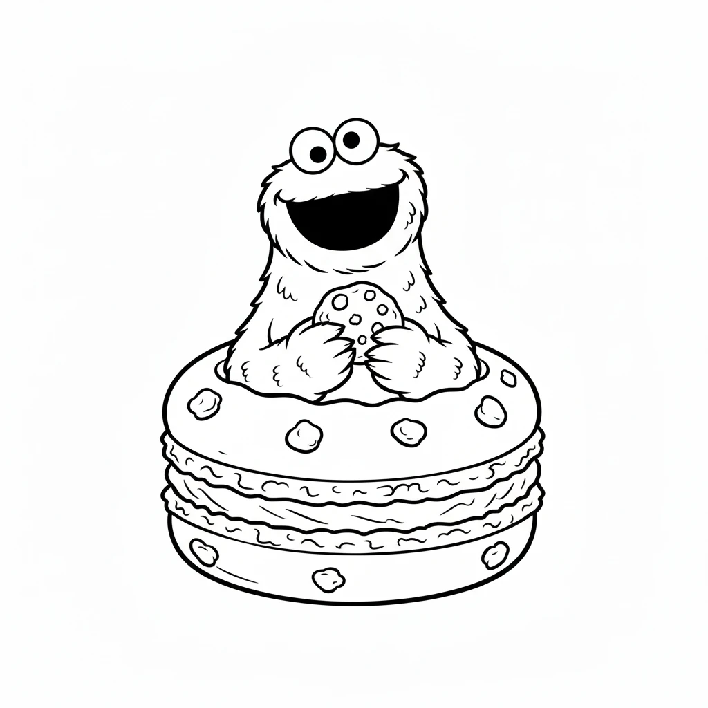 coloriage Macaron le Glouton pour enfant gratuit