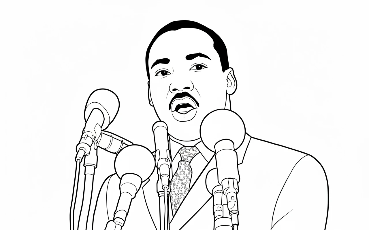 coloriage Martin Luther King pour enfants a imprimer gratuit