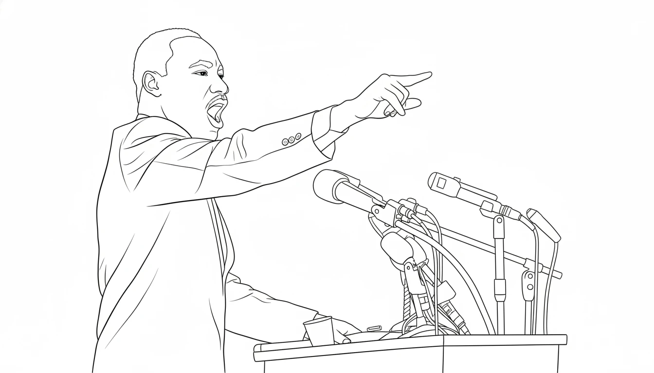 coloriage Martin Luther King pour enfant a imprimer gratuit