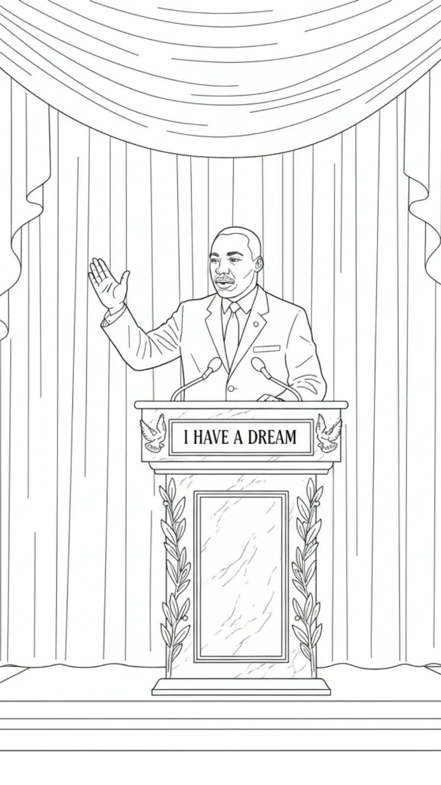 coloriage Martin Luther King et decoupage a imprimer gratuit