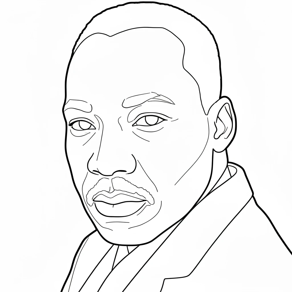 coloriage Martin Luther King pour primaire
