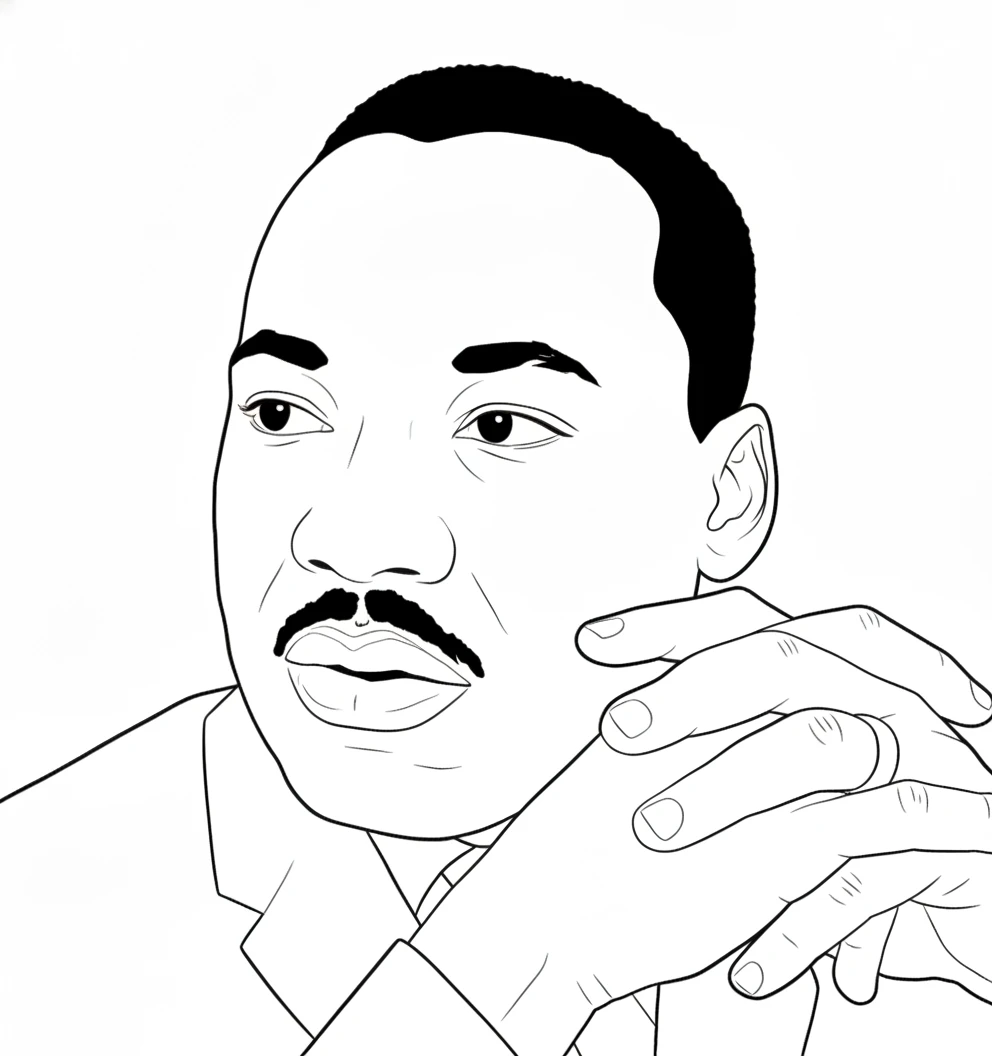 coloriage Martin Luther King à imprimer pdf gratuit 1