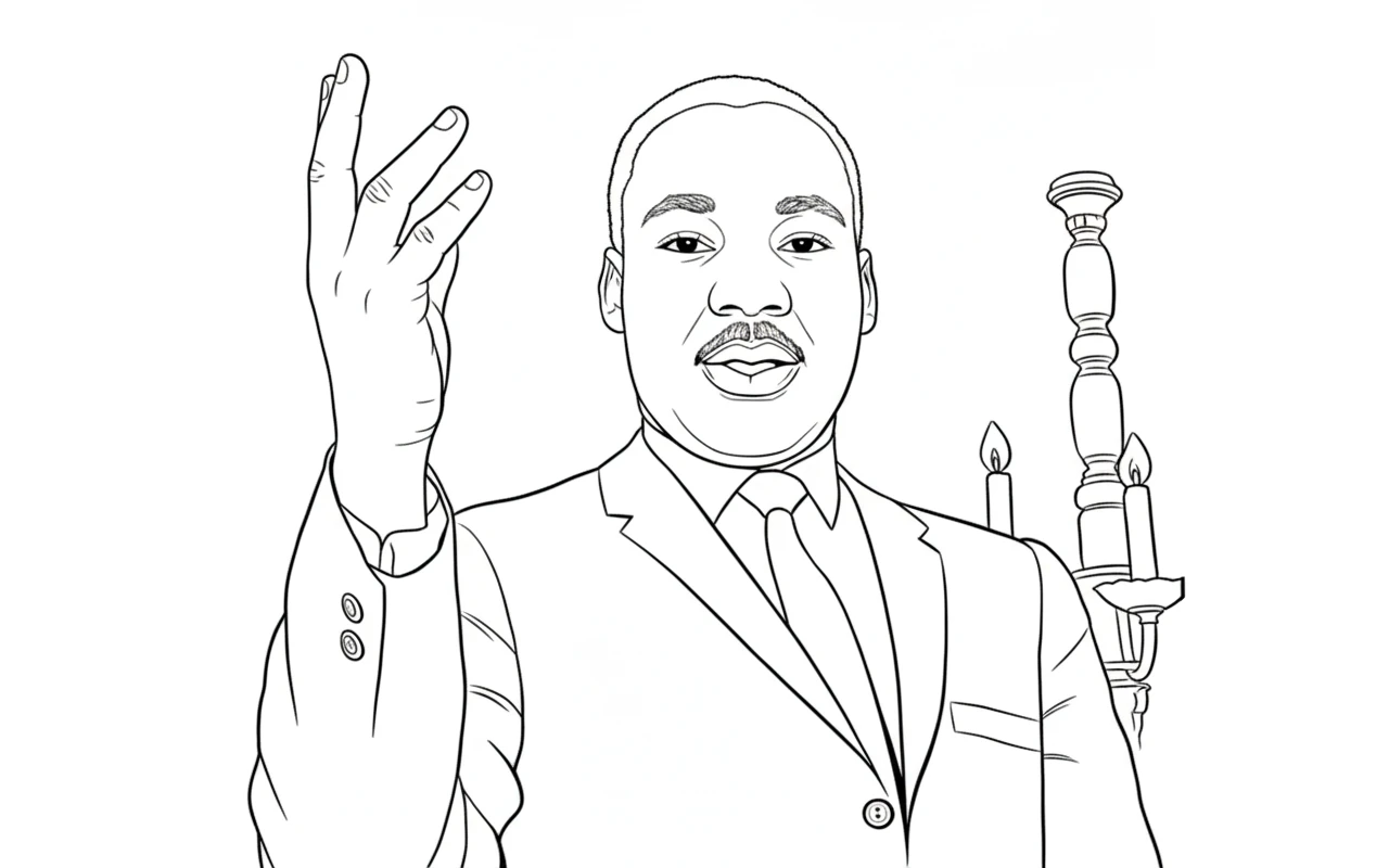 coloriage Martin Luther King pour enfants à imprimer