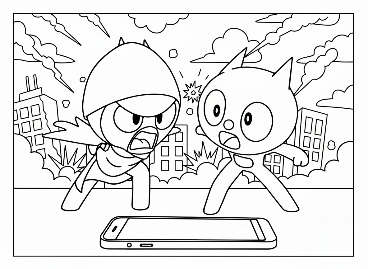 coloriage Miniforce à imprimer pour enfant de 10 ans