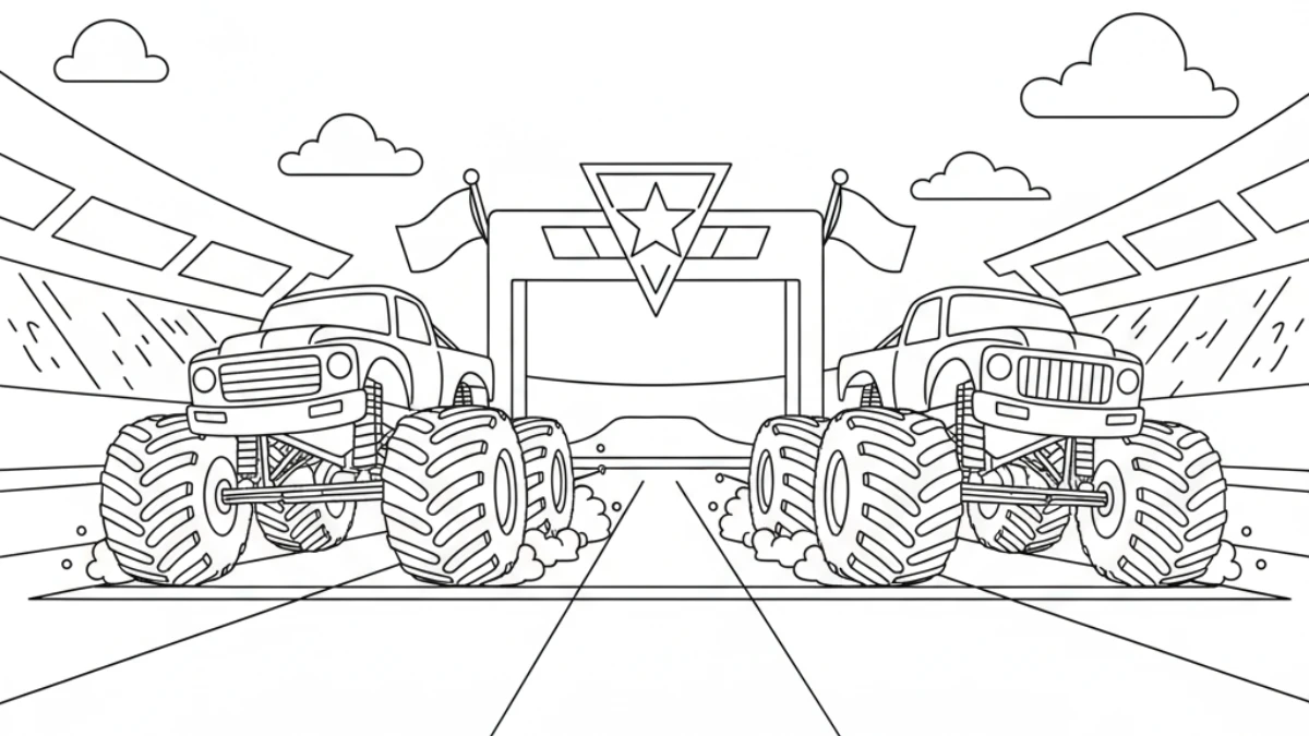 coloriage Monster Jam pour enfant de 3 ans