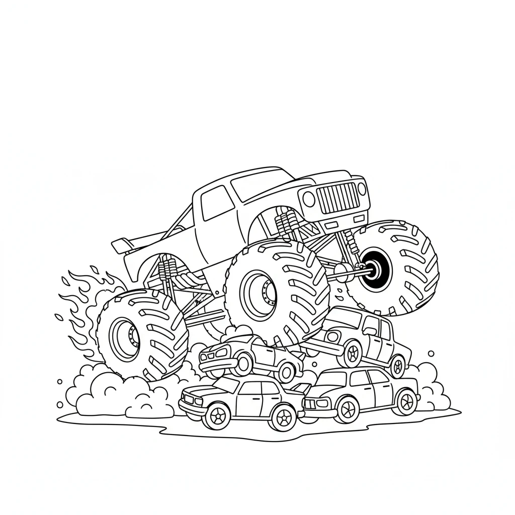 coloriage Monster Jam d'enfant a imprimer